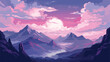 Dramatic high fantasy mountain landscape with surreal
