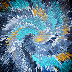 Wall Mural - abstract spiral whirl explosion movement design with 3d illusion effect.