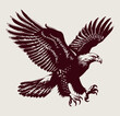 Bald Eagle American Bird Of Pray Vintage Wildlife Emblem USA