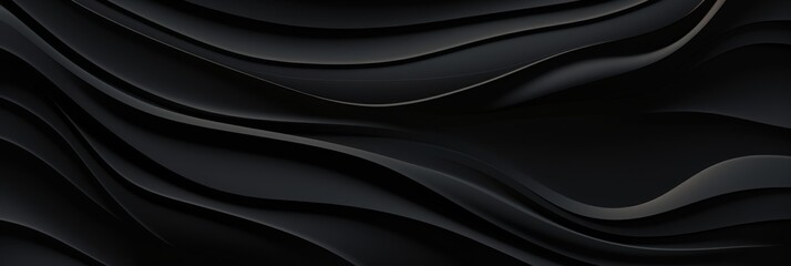 Wall Mural - Black background with waves,banner