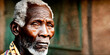 African elder with a cap, his face etched with the marks of time, captured in a soulful portrait that speaks of tradition and a life fully lived.
