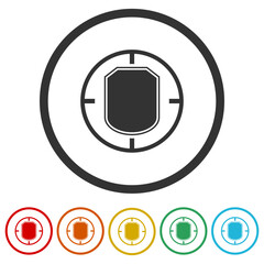 Wall Mural -  Security breach icon. Set icons in color circle buttons