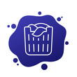 Laundry basket line icon for web