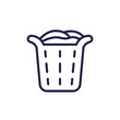 Laundry basket icon, line vector