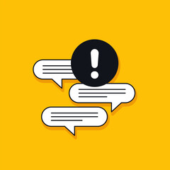 Canvas Print - important messages in chat icon, vector