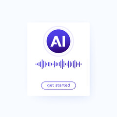 Canvas Print - AI voice generator ui design, vector interface