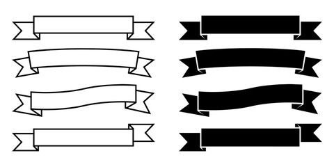 ofvs559 outlinefilledvectorsign ofvs - ribbon banner set vector icon . classic vintage 3d illustrati