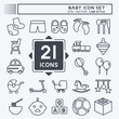 © Aminnurul - Baby Icon Set. suitable for Education symbol. line style. simple design editable. design template vector. simple symbol illustration