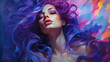 Colorful portrait in blue and purple tones