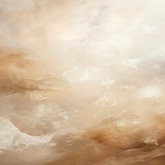 Wall Mural - Tan and white painting with abstract wave patterns