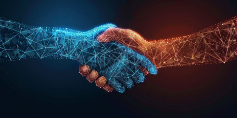 A hand is shaking another hand in a digital image