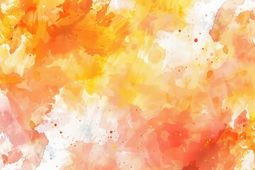 Wall Mural - orange and yellow watercolor vector background with watercolor painted texture blotches and brush strokes in warm autumn.