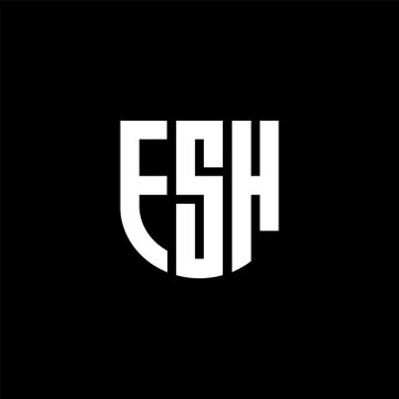 FSH letter logo design with black background in illustrator, cube logo, vector logo, modern alphabet font overlap style. calligraphy designs for logo, Poster, Invitation, etc.