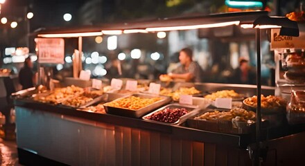 Wall Mural - Street food market.