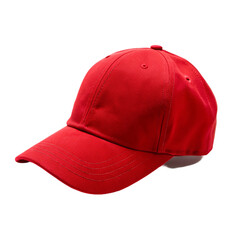 Wall Mural - Blank red baseball cap. isolated on transparent background.