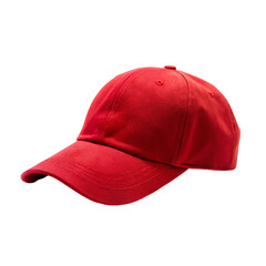 Wall Mural - Blank red baseball cap. isolated on transparent background.