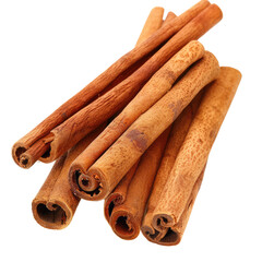 Wall Mural - cinnamon sticks close up isolated on transparent background