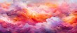  An abstract depiction of pink, orange, and white cloud formations against a blue backdrop