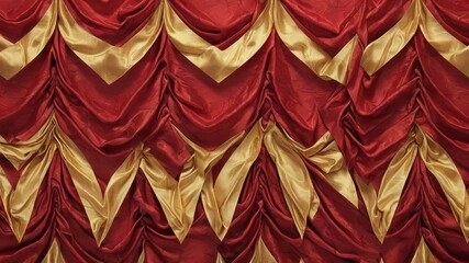 Sticker - red curtain with gold