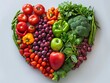 Heart-healthy nutrition chart, dietary adjustments, frontal angle, educational background, bright light.stock photographic style