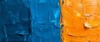  a high-resolution abstract painting of blue and orange tones with a prominent yellow band on the left