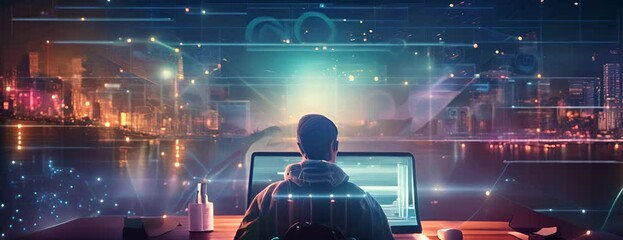 bright light developer programming and coding technology. website design safety of the social world 