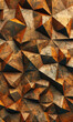 A jumble of copper tetrahedrons, rendered in 3D with striking textures.