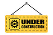 © MKInayem - under construction sign. warning banner for website, road, construction site. vector illustration on transparent background.