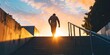 © Shahzil - A person leading on steps to upward leading to success, success concept image, steps leading to success background