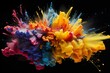 high speed photography of an explosion of colors 