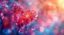 Heart Shaped Flower Purple Background