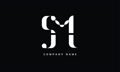 SM, MS, S, M Abstract Letters Logo Monogram