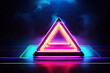 abstract background with triangle, neon foggy glowing triangle, AI Generative