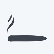Cigar Icon In Trendy Glyph Style Isolated On Soft Blue Background