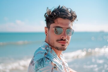 handsome man at a holiday on the beach