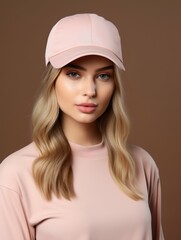 Canvas Print - Blonde Woman in Pink Hat