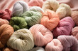 pastel colored woolen yarn balls for handmade projects