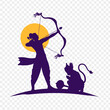 Shree Ram and Hanuman silhouette with transparent background