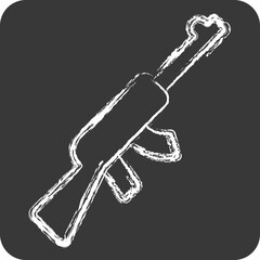 Icon Rifle Gun. related to Military And Army symbol. chalk Style. simple design illustration