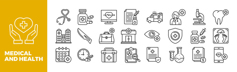 Wall Mural - Medical and Health Icon Set For Design Elements	