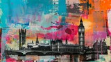 Fototapeta Big Ben - Big Ben and Houses of Parliament, London, England, United Kingdom. AI generative.