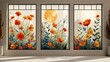 Triptych with summer flowers