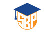 SBP initial letter academic logo design vector template. school college logo, university logo, graduation cap logo, institute logo, educational logo, library logo, teaching logo, book shop, varsity