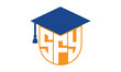 SFY initial letter academic logo design vector template. school college logo, university logo, graduation cap logo, institute logo, educational logo, library logo, teaching logo, book shop, varsity