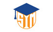 SIM initial letter academic logo design vector template. school college logo, university logo, graduation cap logo, institute logo, educational logo, library logo, teaching logo, book shop, varsity