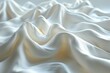White cloth texture closeup. Macro image of light rippled silk or satin fabric.