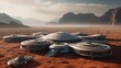 futuristic human colony in the Mars