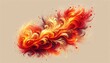 Create a fiery version of the abstract design with reds, oranges, and yellows to suggest flames.