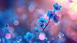 blue flower wallpaper, blue frame, sweet wallpaper with blue bokeh, shiny wallpaper, springtime