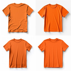 Wall Mural - orange t-shirt template on white background.